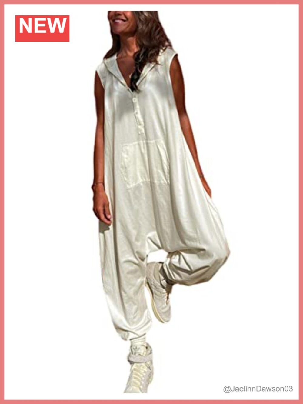 Sleeveless Hooded Jumpsuit Harem Pants Romper with Pockets